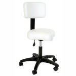 Silhouet-Tone Contoured Air-Lift Stool with Backrest (White)