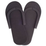 BLACK FOAM PEDICURE SLIPPERS (12) PROFES