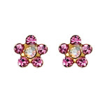 Inverness Crystal Rose October Earring 24KT GP #824