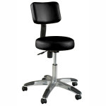DLX ROUND STOOL W/BACKREST 413359 BLACK