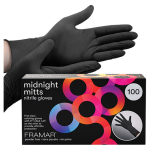 Framar Midnight Mitts Small Disposable Nitrile Gloves 100/box