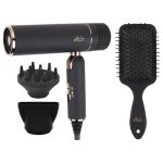 Aria Beauty Blowdryer & Paddle Brush Set - Sleek Black