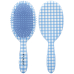 Framar Detangle Brush with blue and white gingham print handle