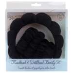 Aria Beauty Headband & Wristband Beauty Set - Black