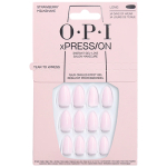 OPI xPRESS/ON Strawberry Milkshake long tip press-on nails, milky pink almond press-on nails, long tip, 30 per pack