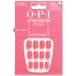 OPI xPRESS/ON Beat Goes Neon and On classic press-on nails, neon pink press-on nails, medium square, 30 per pack