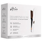 Aria Beauty Diamond Luxe infrared straightener with ceramic plates in a limited-edition white and gold design