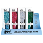 Wet Brush Winter Tinsel 12-Piece Detangler Display in assorted glitter colours with countertop display