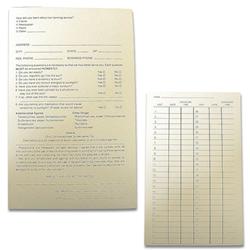Allen Print MBS Hex Tanning Client Record Card