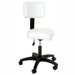 Silhouet-Tone Contoured Air-Lift Stool with Backrest (White)