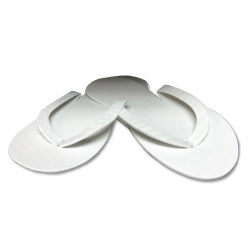 STAR NAIL White Footsie Slippers