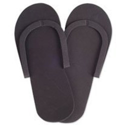 BLACK FOAM PEDICURE SLIPPERS (12) PROFES