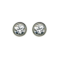 Inverness 4mm Titanium #17 Crystal Bezel Earring