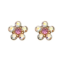 Inverness Rose Flower #760 Earring 24KT GP CZ