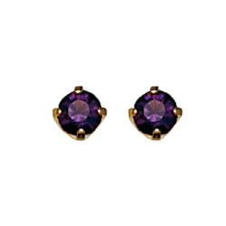 Inverness February Amethyst Tiffany Earring 3mm 24KT GP #82