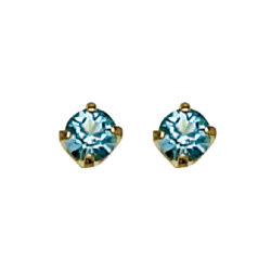 Inverness March Aquamarine Tiffany Earring 3mm 24KT GP #83