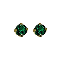 Inverness May Emerald Tiffany Earring 3mm 24KT GP #85