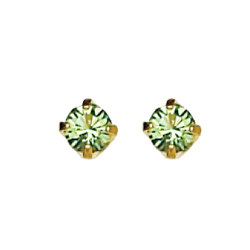 Inverness August Peridot Tiffany Earring 3mm 24KT GP #88