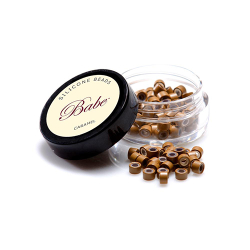 SILICONE CARAMEL (100) HAIR EXT BEADS