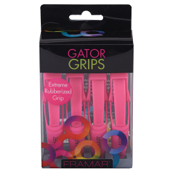 Framar Pink Rubberized Jaw Clips 4/pack