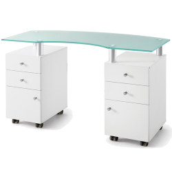 D-3453 WHITE MANICURE TABLE GOLDEN DEVON