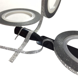 SILVER GLITTER TAPE SET (3) VALERIE DUCH