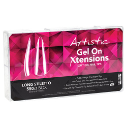 Artistic Nail Design Gel On Xtensions Soft Gel Nail Tips - Long Stiletto (550/Pack)