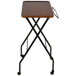 Framar Bamboo Folding Trolley salon cart with tray and towel holder