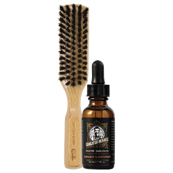 Educated Beards Bergamot & Grapefruit Beard Oil & Boar Brush Duo ($60.50 Retail Value)