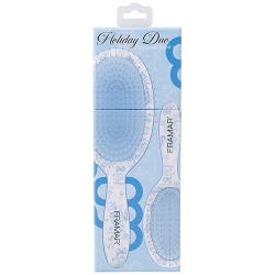 Framar Holiday Duo Brush Set with two detangle brushes in holiday print