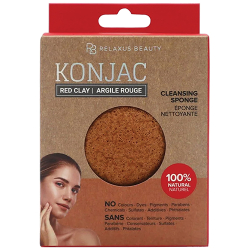 Relaxus Beauty Konjac Cleansing Sponge - Red Clay