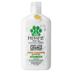 Hempz Petz Creamy Citrus Orange & Red Raspberry Herbal Deshedding Shampoo 17oz