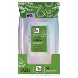 Be Care Love Vitaluxe Nourishing Avocado + Vitamin E Makeup Removing Cleansing Wipes 60ct