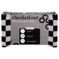 Framar Checked Out Salon Towels - Black & White 6/pk