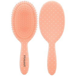 Framar Peach Please Dottie detangle brush with peach polka dots