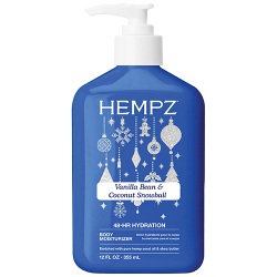 Hempz Vanilla Bean and Coconut Snowball full size body moisturizer bottle for holiday gifting