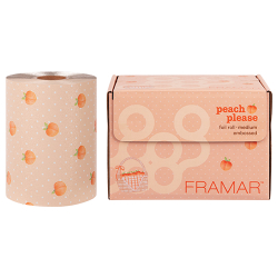 Framar Peach Please embossed foil roll, 320 feet in dispenser box