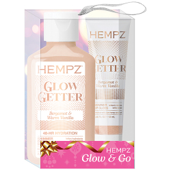 Hempz Glow and Go Duo mini shimmer body moisturizer and lip gloss set