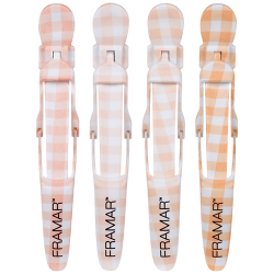 Framar Peach Please Gator Grips sectioning clips, four pack