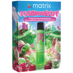 Matrix Food For Soft holiday gift trio with shampoo, conditioner, and hair oil serum