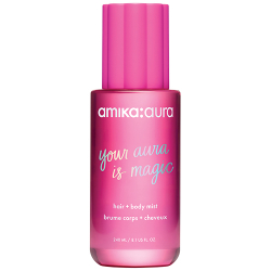 Amika Aura hair and body mist jumbo bottle with grapefruit, apricot, and vanilla fragrance