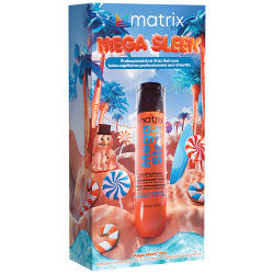 Matrix Mega Sleek holiday gift duo with anti-frizz shampoo and conditioner bottles