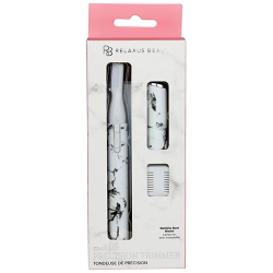 Relaxus Beauty Marble Precision Facial Trimmer with marble handle and shaping comb