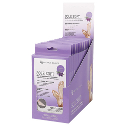 Relaxus Beauty Sole Soft Foot Treatment Mask counter display with 12 foot masks