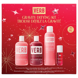 Verb Gravity Defying Kit with Volume Shampoo, Conditioner, Dry Texture Spray and Black Currant and Floral Hair and Body Mist