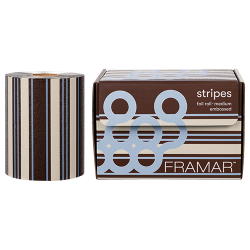 Framar Blue Chocolate Stripes embossed hair foil roll box, 320 ft